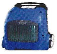 Blue air mover used for drying and restoration