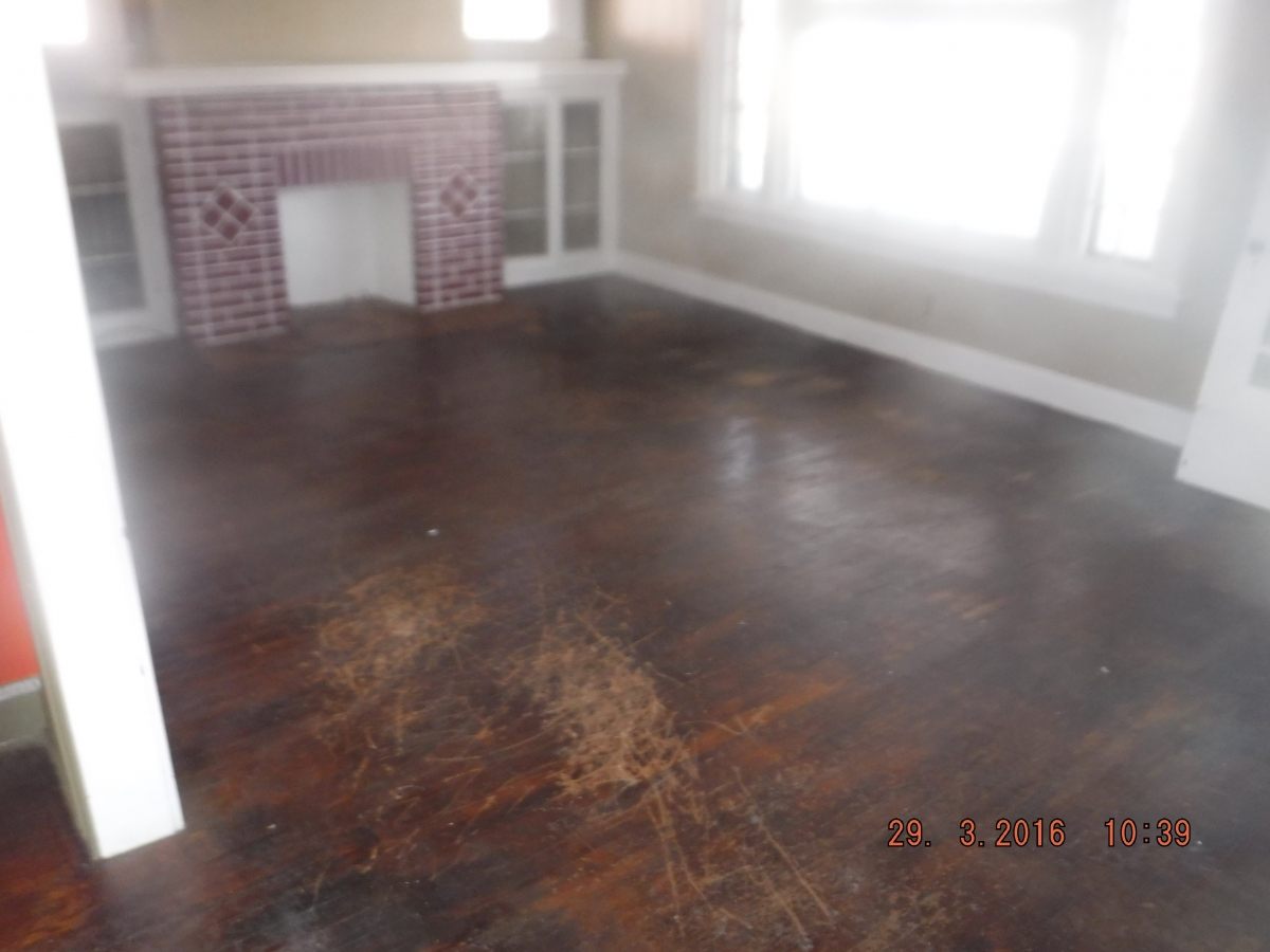Ceiling damage before repair